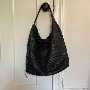 Black weaved anthropologie bag Lined with pockets